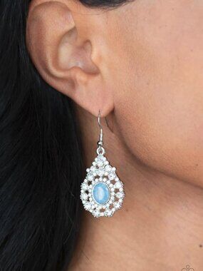 Paparazzi Jewelry Accessories - Celestial Charmer - Blue Earrings - Vintage